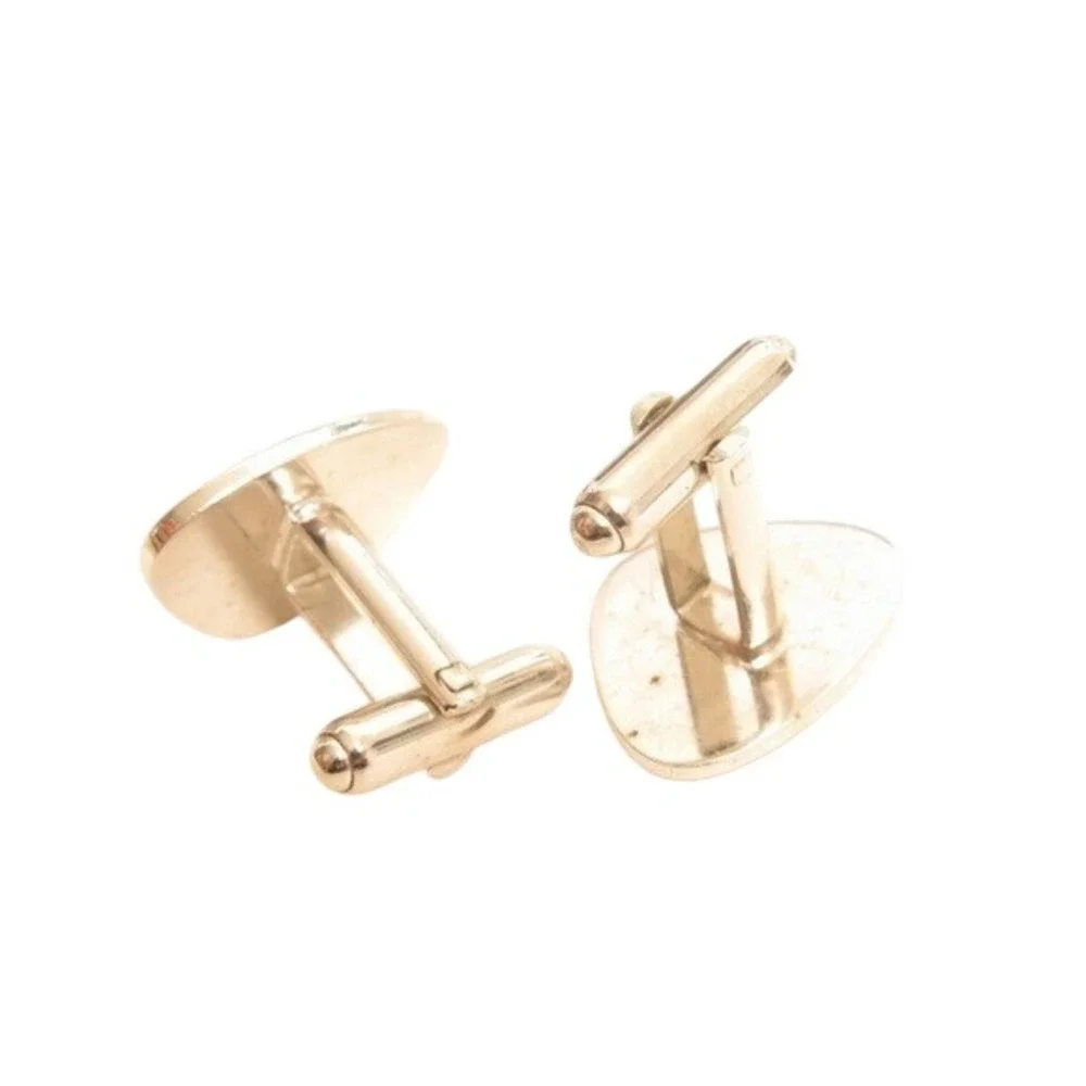 Vintage‎ Silver Tone Geometric Triangular Cufflinks Etched Linear Pattern MCM